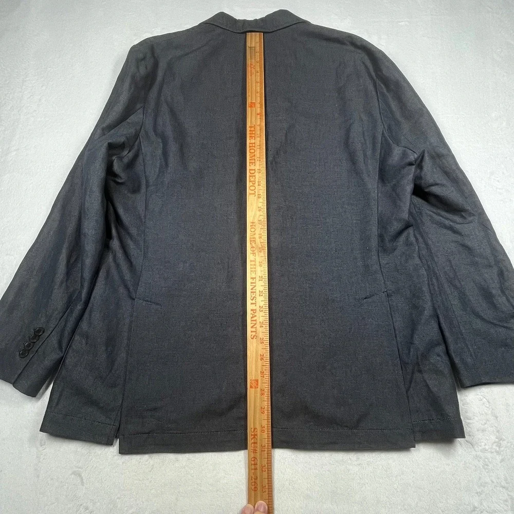 Hart Schaffner Marx Linen Cotton Blend Blazer Mens XL Blue Sport Coat Casual